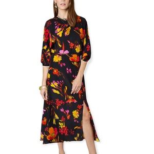 Rixo silk floral maxi dress size small